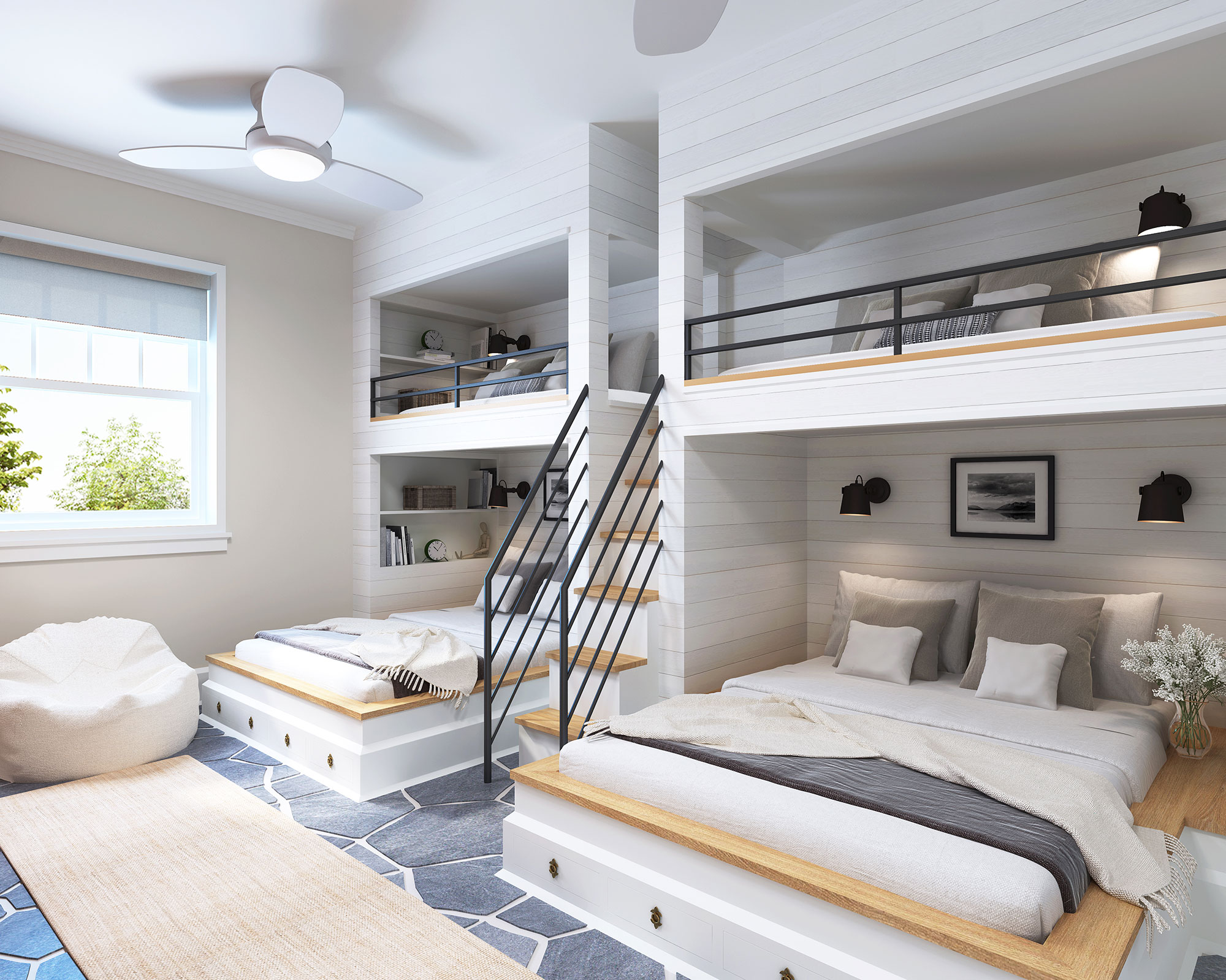 3d Render Bedroom 192 Binder Cabin Bus4205 Binder Cabin Lower Level Bedroom0328 Fi